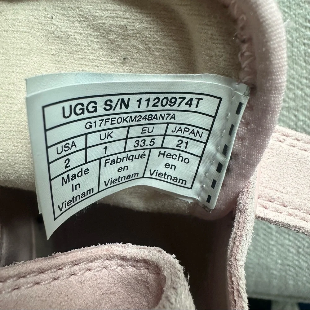 UGG Kids Blush Pink Glitter High-Top Sneaker size 2 Youth